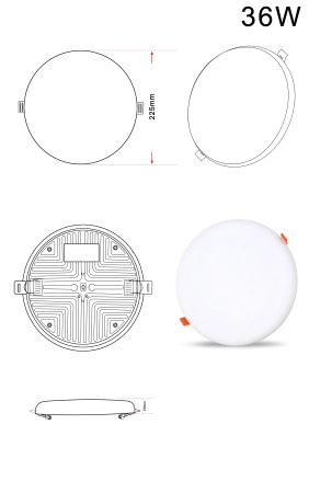 Светильник ZORTES CLOUD ZRS.57793.36, Мощность - 36Вт, Тип лампы: LED, В -20мм/ / Ш - ø215мм