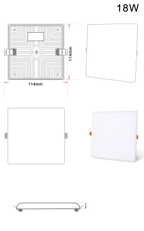 Светильник ZORTES CLOUD ZRS.57794.18, Мощность - 18Вт, Тип лампы: LED, В -20мм / Ш - 114мм