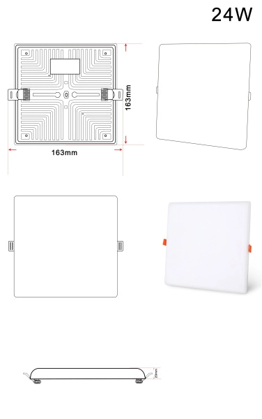 Светильник ZORTES CLOUD ZRS.57794.24, Мощность - 24Вт, Тип лампы: LED, В -20мм / Ш - 163мм