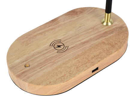 Настольная лампа черня беспроводная зарядка 37см