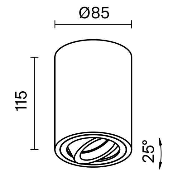 Потолочный светильник Technical C016CL-01B