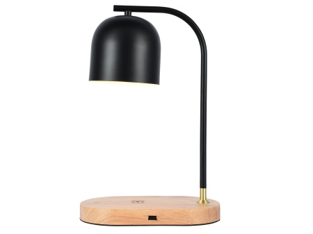 Настольная лампа черня беспроводная зарядка 37см