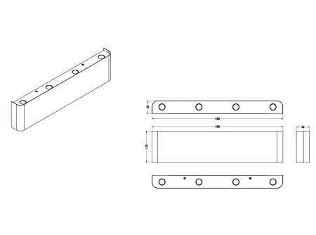 Светильник настенный латунь LED 8Вт 46см