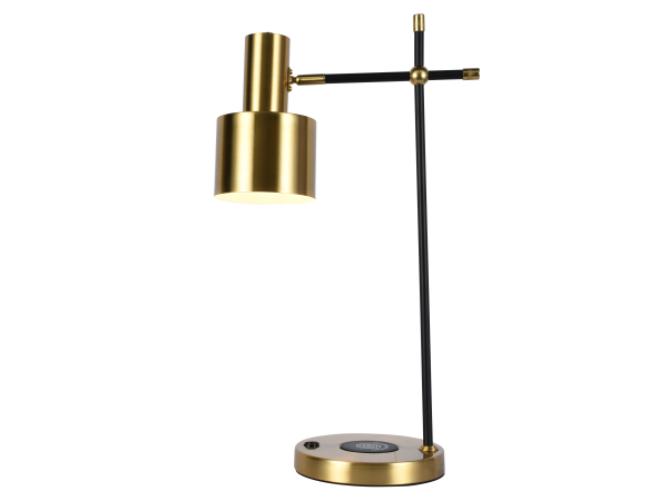 Настольная лампа латунь беспроводная зарядка 55см