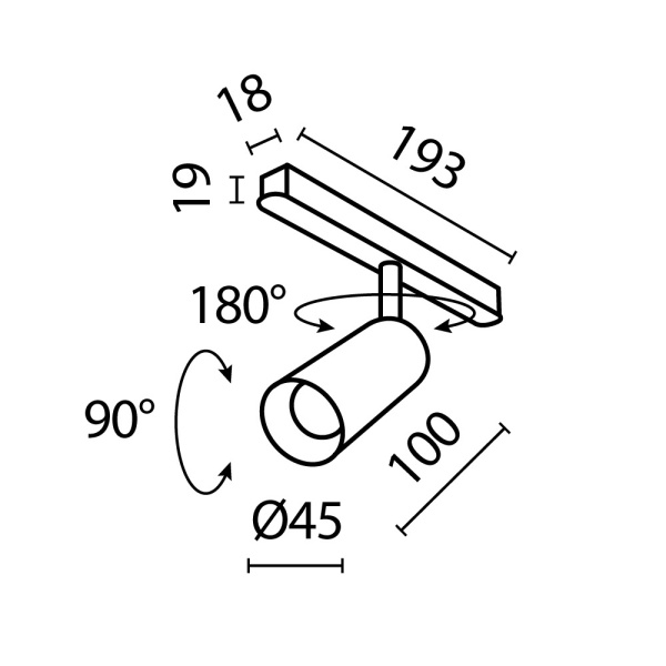Трековый светильник Technical TR032-4-5W3K-S-DS-W