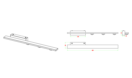 Бра черное LED 9Вт 50см