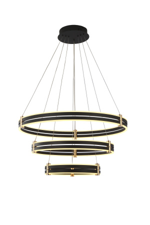 Люстра подвесная антрацит LED 228Вт D40+60+80см