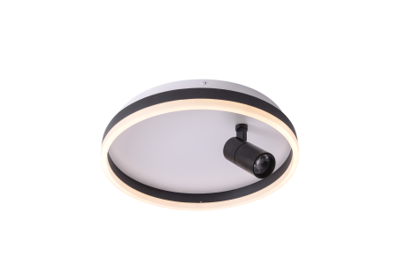 Потолочный светильник черный LED 24Вт+5Вт D40см