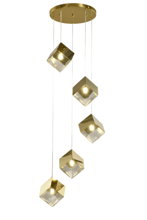 Люстра в скандинавском стиле золото 35см