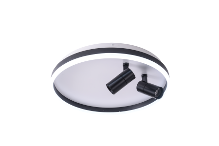 Потолочный светильник черный LED 30Вт+10Вт D50см