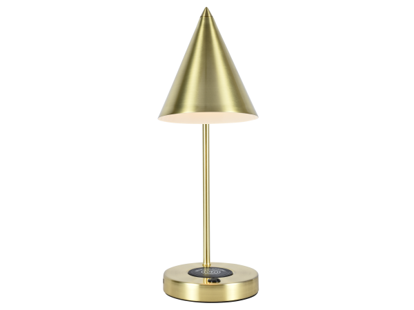 Настольная лампа латунь беспроводная зарядка 45см