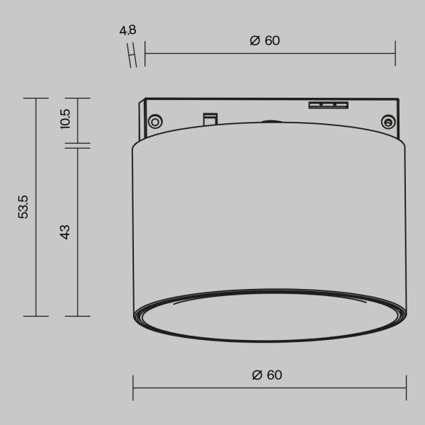 Трековый светильник Technical TR188-1-5W4K-M-BW