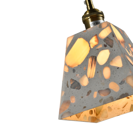 Светильник потолочный из камня латунь 17см