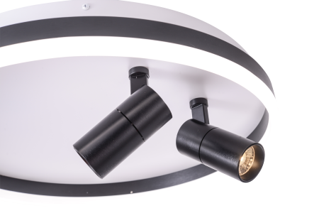 Потолочный светильник черный LED 30Вт+10Вт D50см