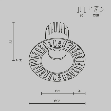 Встраиваемый светильник Technical DL119-10W-3K-TRS-B
