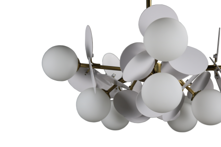 Люстра с плафонами бронза D68см