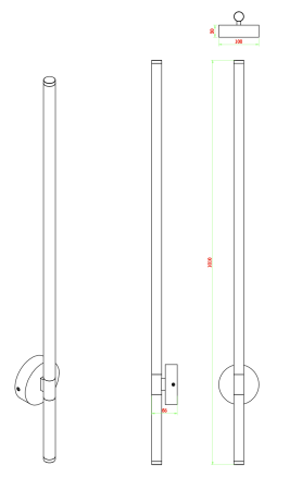 Бра латунь LED 24Вт 101см