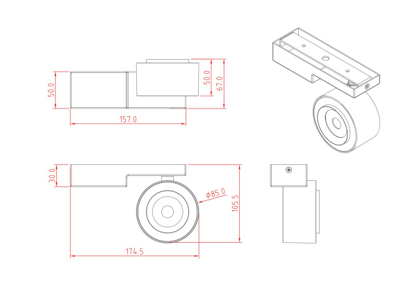Потолочный светильник Technical C062CL-L12W4K