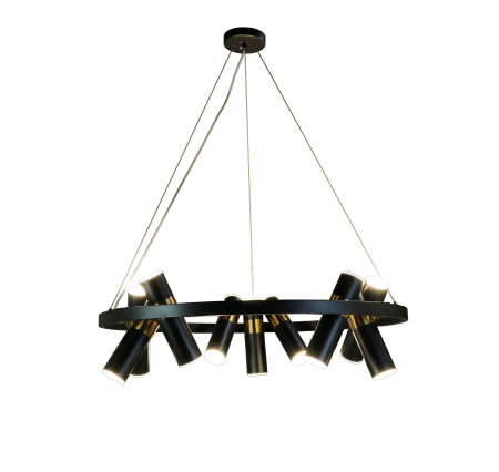 Люстра потолочная черня D80см