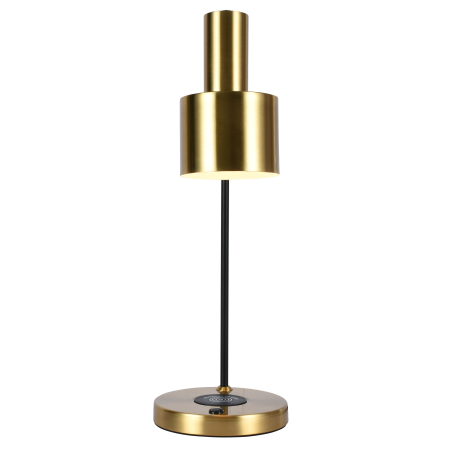 Настольная лампа латунь беспроводная зарядка 55см