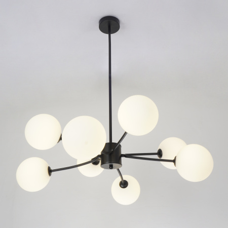 Люстра потолочная на штанге черня D70см