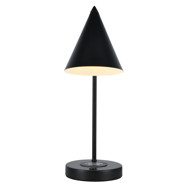 Настольная лампа черня беспроводная зарядка 45см