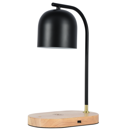 Настольная лампа черня беспроводная зарядка 37см