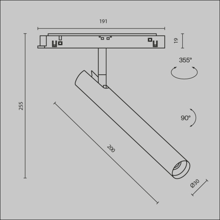 Трековый светильник Technical TR141-2-6W3K-M-BS