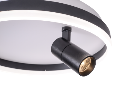 Потолочный светильник черный LED 24Вт+5Вт D40см