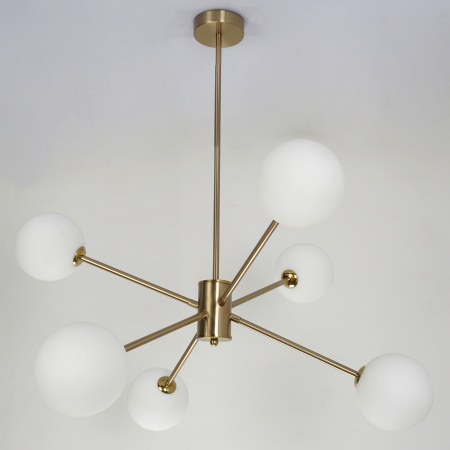 Люстра потолочная на штанге латунь D70см