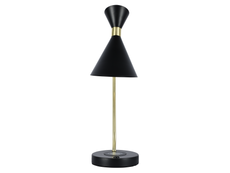 Настольная лампа черня беспроводная зарядка 50см