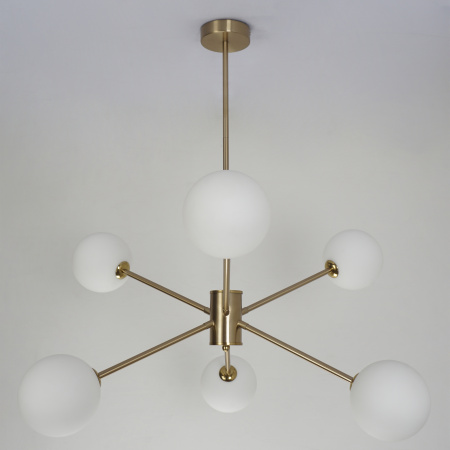 Люстра потолочная на штанге латунь D70см