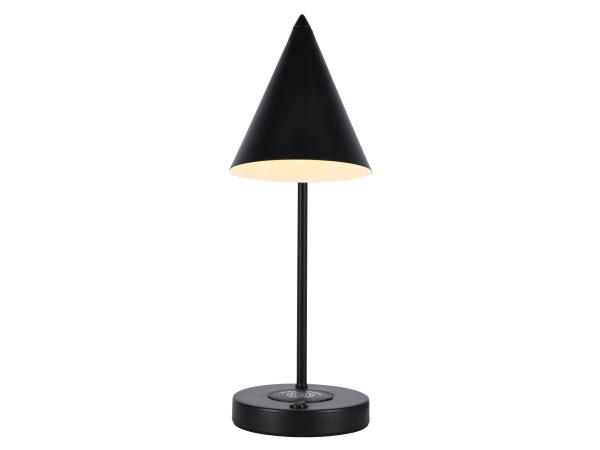 Настольная лампа черня беспроводная зарядка 45см