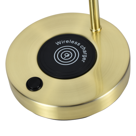 Настольная лампа латунь беспроводная зарядка 45см