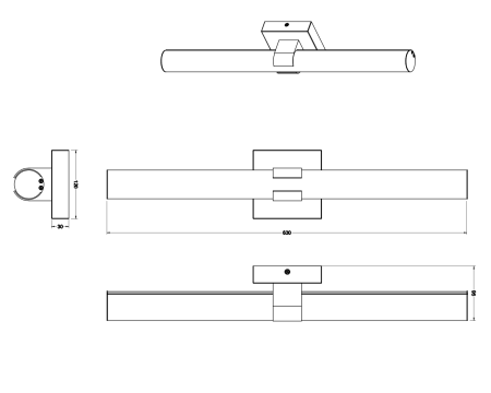 Бра хром LED 24Вт 63см
