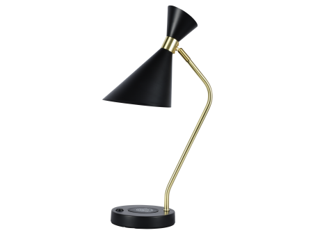 Настольная лампа черня беспроводная зарядка 50см