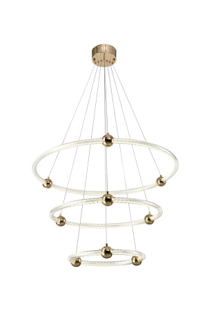 Светодиодная люстра золото LED 171Вт D80+60+40см