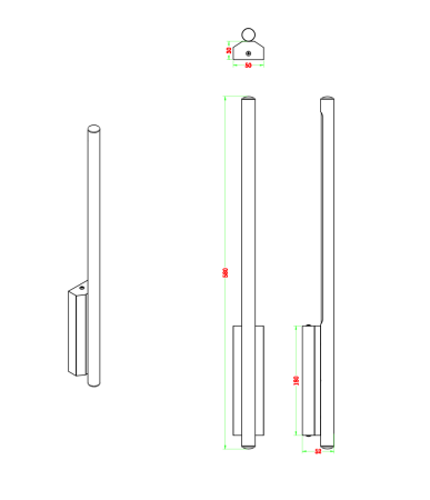 Бра латунь LED 8Вт 58см