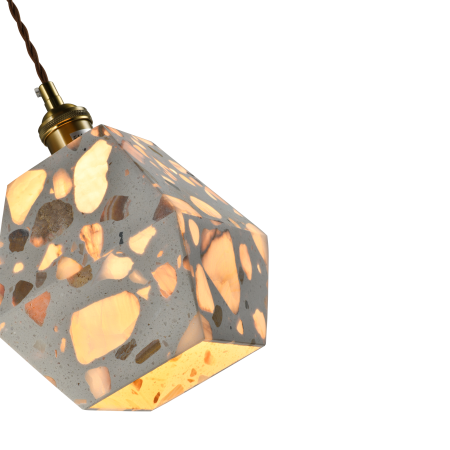 Светильник потолочный из камня латунь 15см