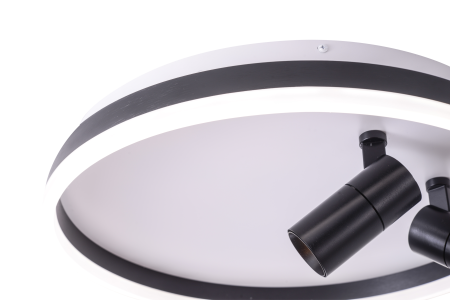 Потолочный светильник черный LED 30Вт+10Вт D50см