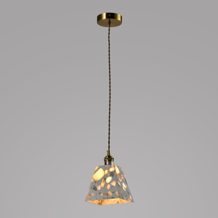 Светильник потолочный из камня латунь 17см