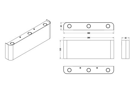 Светильник настенный латунь LED 6Вт 30см