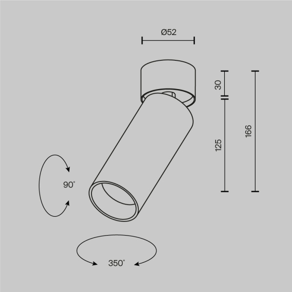 Потолочный светильник Technical C055CL-L12W4K-W-PT