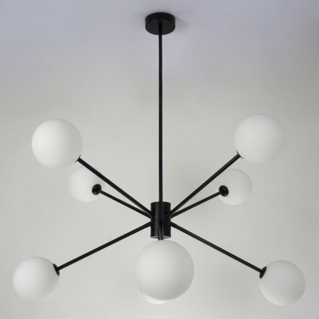 Люстра потолочная на штанге черня D80см