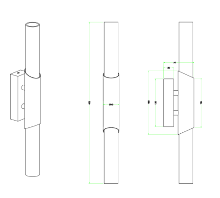 Бра черное 41см