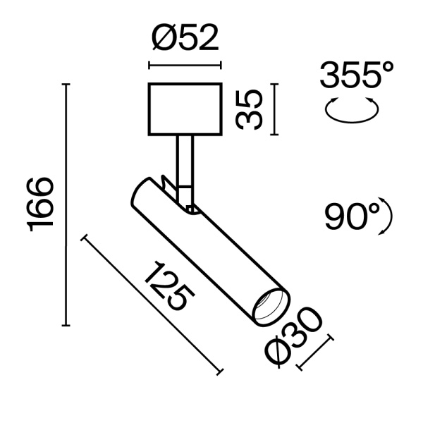 Потолочный светильник Technical C141CL-L125-6W3K-W