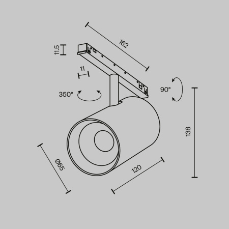 Трековый светильник Technical TR243-18W3K-B