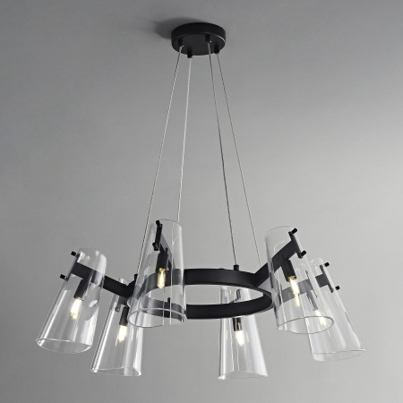 Люстра потолочная черня D70см