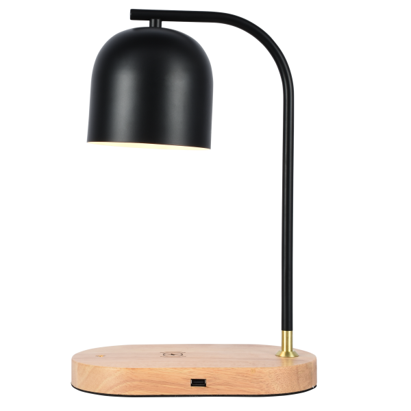 Настольная лампа черня беспроводная зарядка 37см