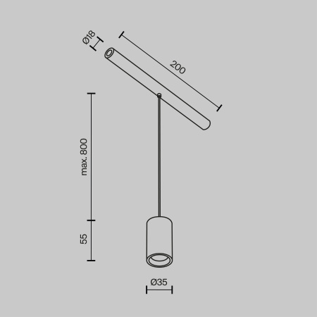 Светильник Technical C105PL-3W3-6K-BS